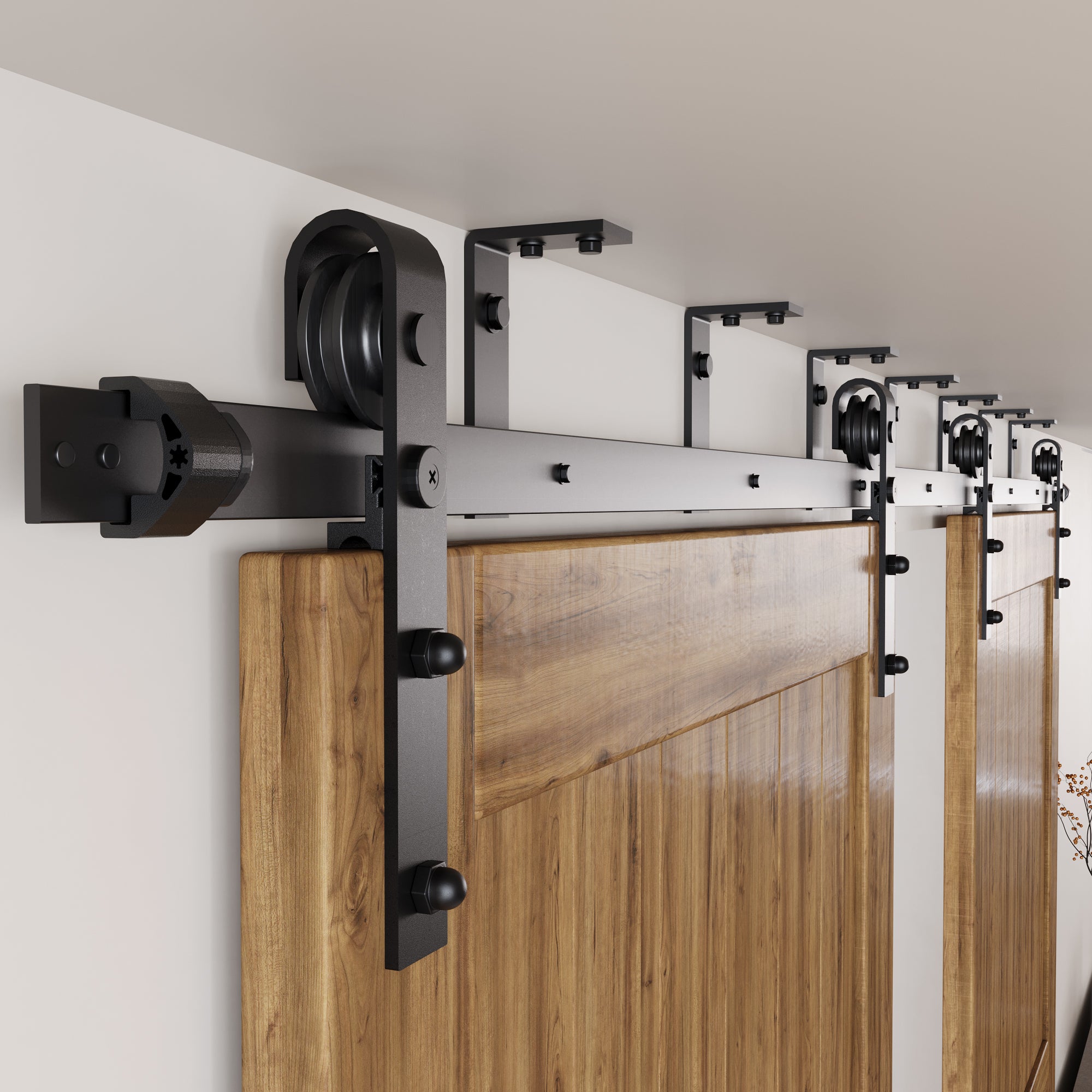 homacer black ceiling barn door kit