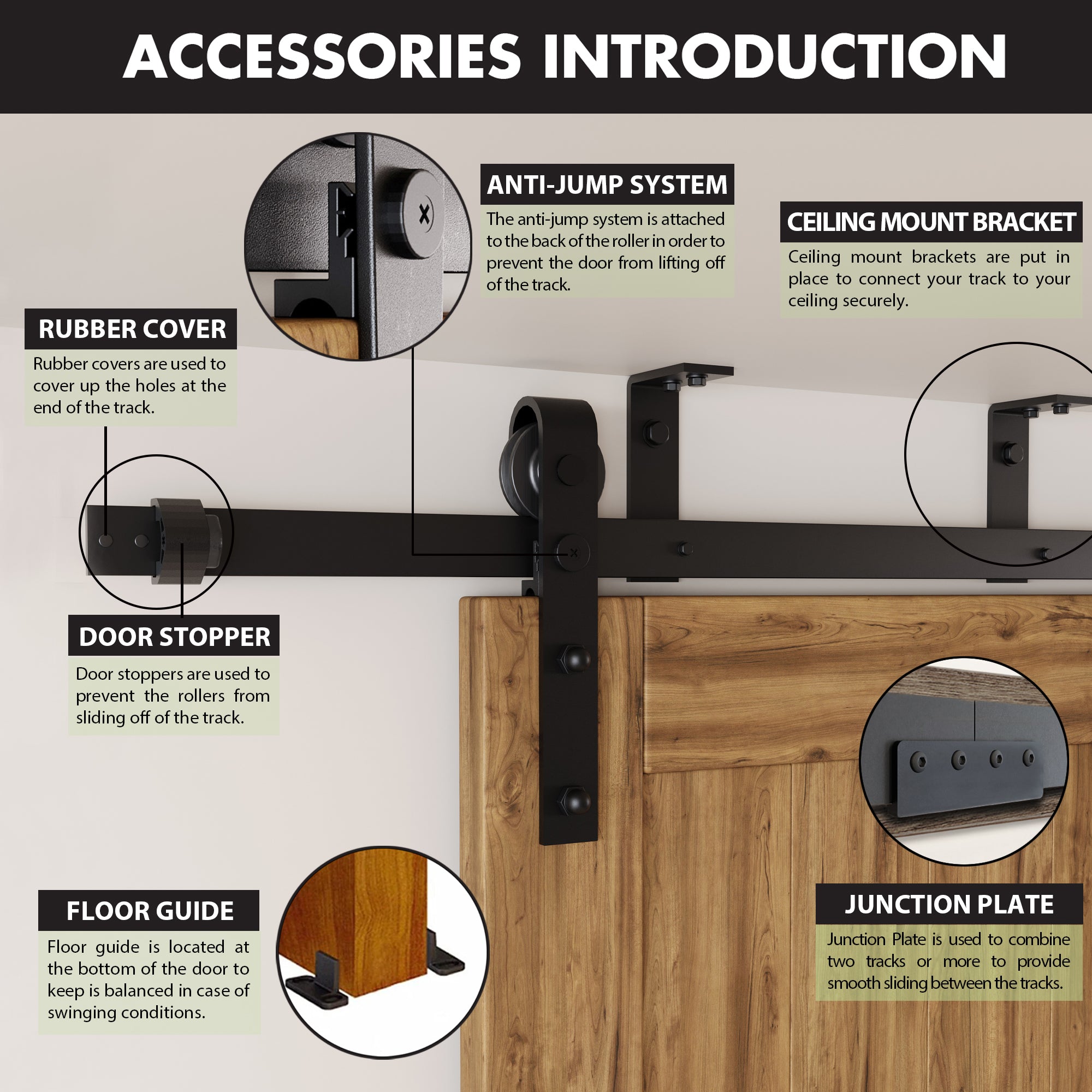 black ceiling mount barn door