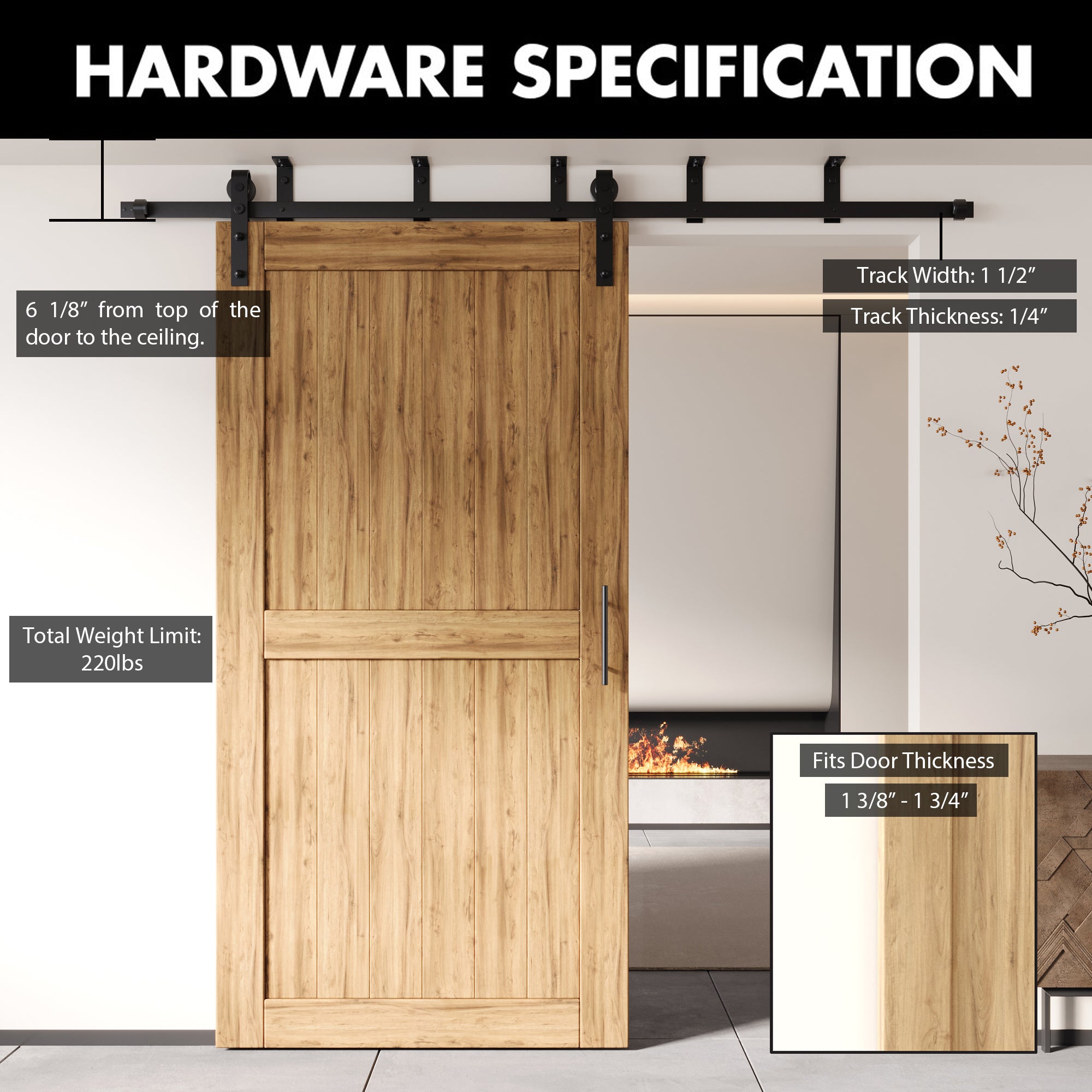 non-bypass barn door kit