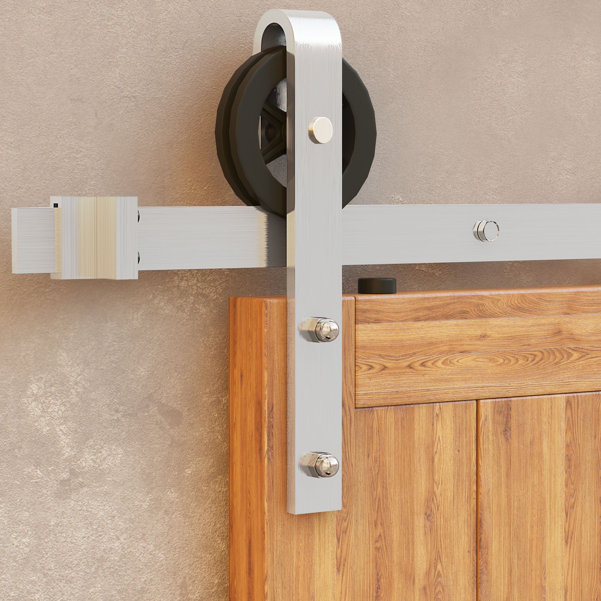 spoke wheel sliding barn door hardware kit non bypass