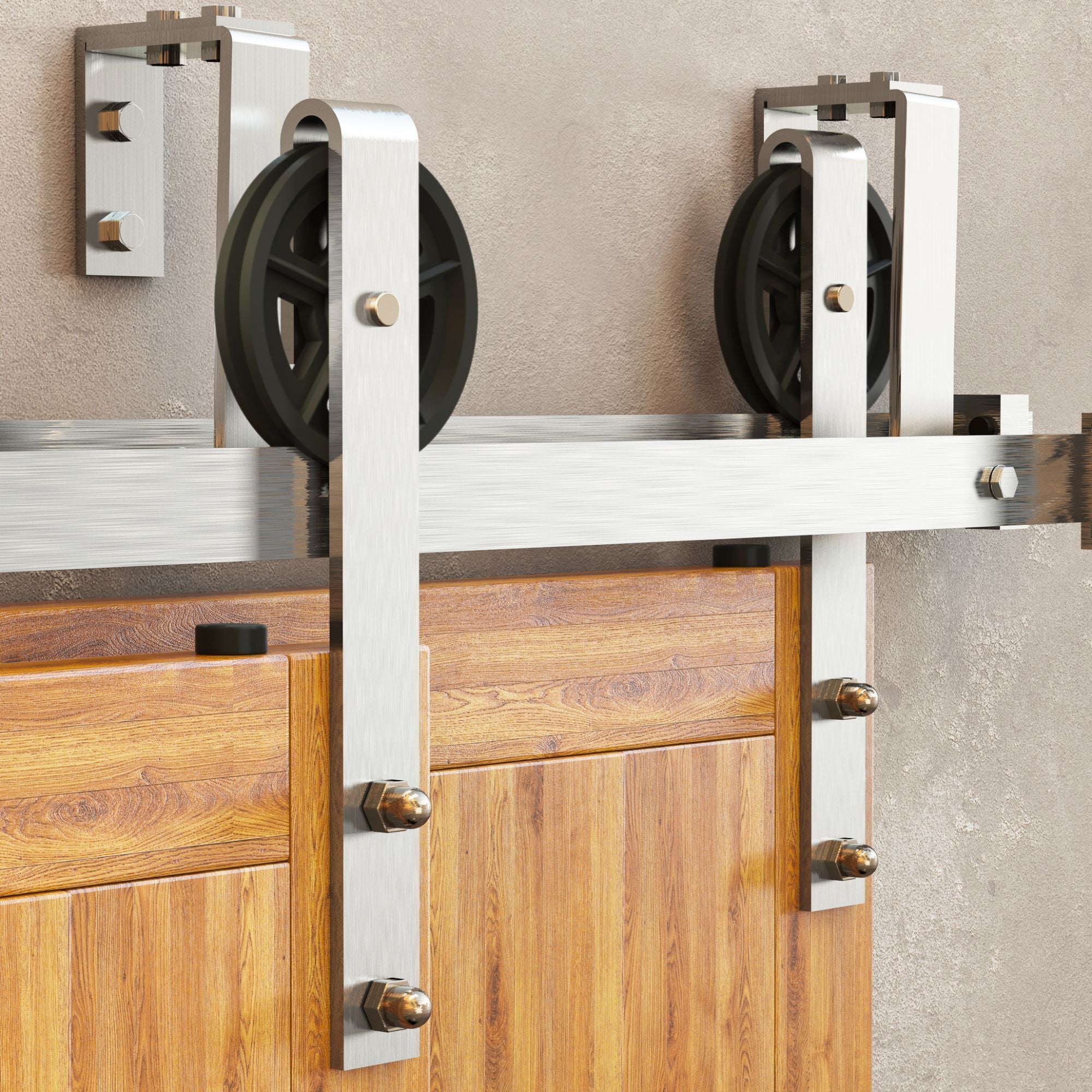 double track spoke wheel sliding door kit