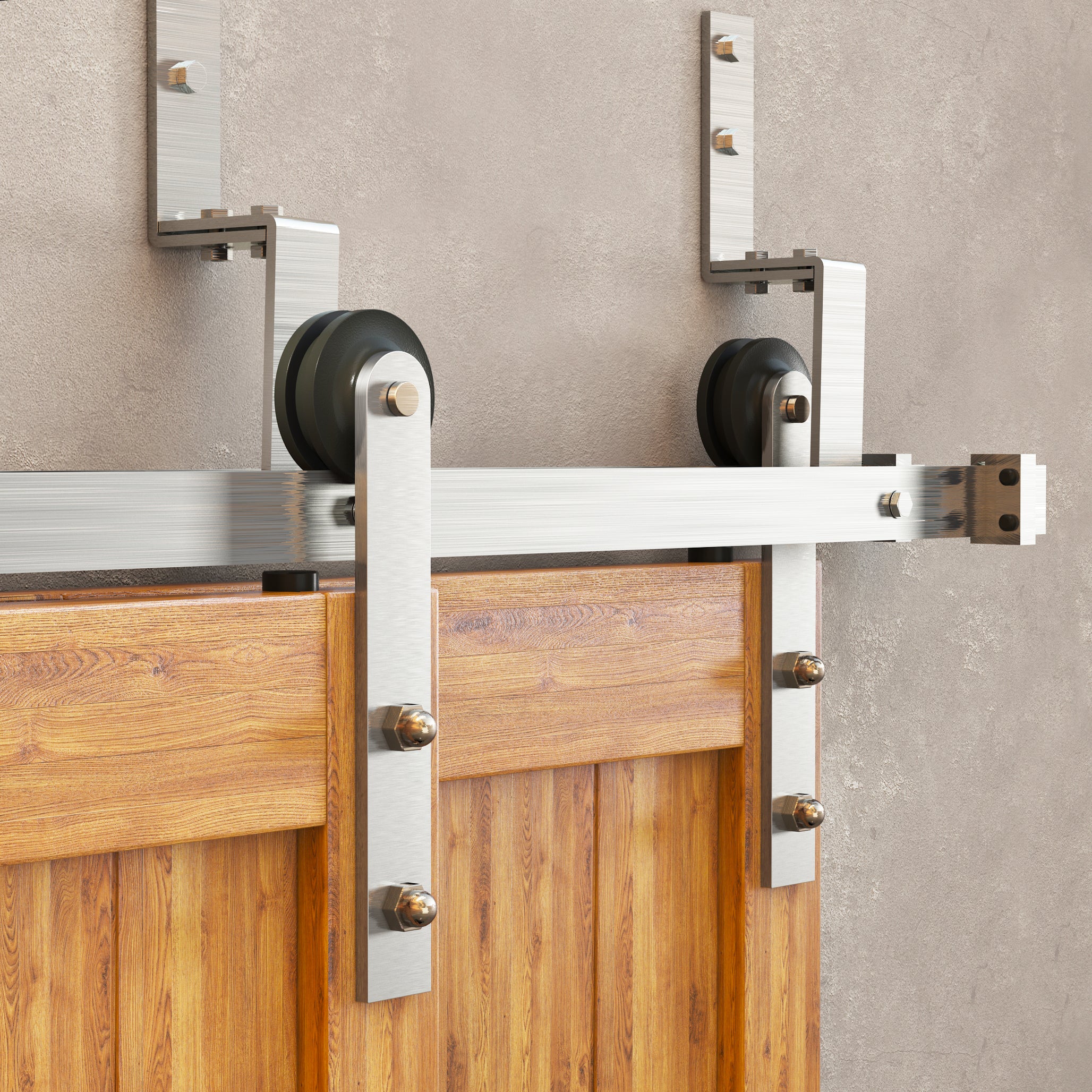 double track straight sliding door kit