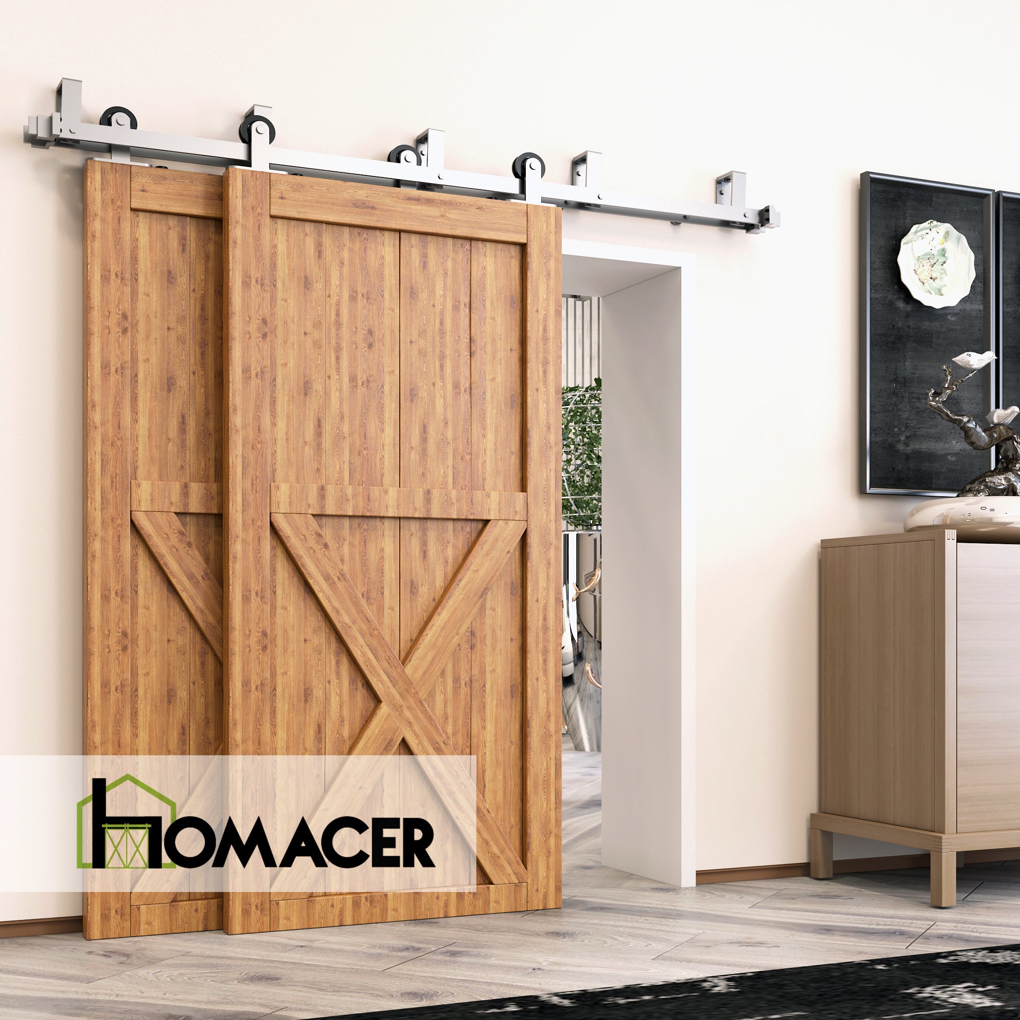 double track t-shape sliding door kit