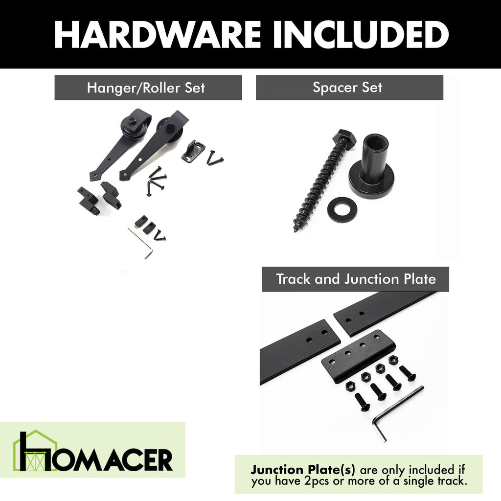 Mini Non-Bypass Sliding Barn Door Hardware Kit - Arrow Design Roller