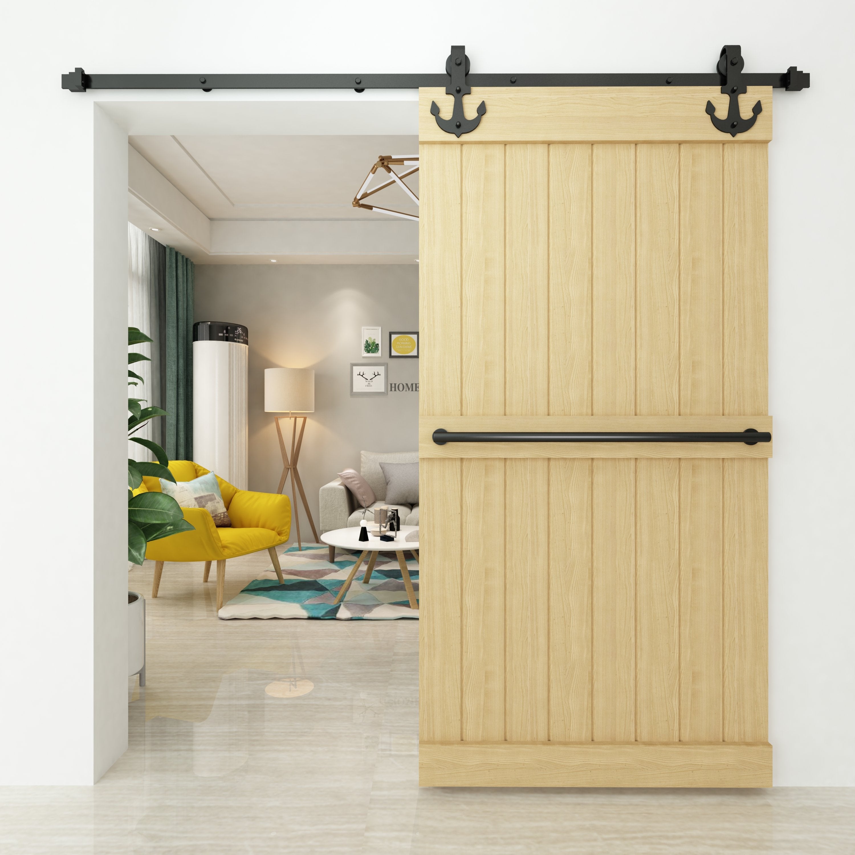 non-bypass sliding barn door kit - anchor roller