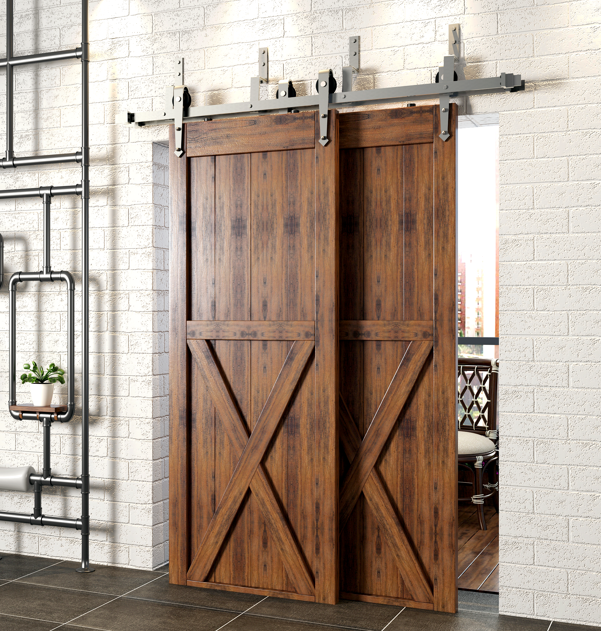 double track arrow sliding door kit