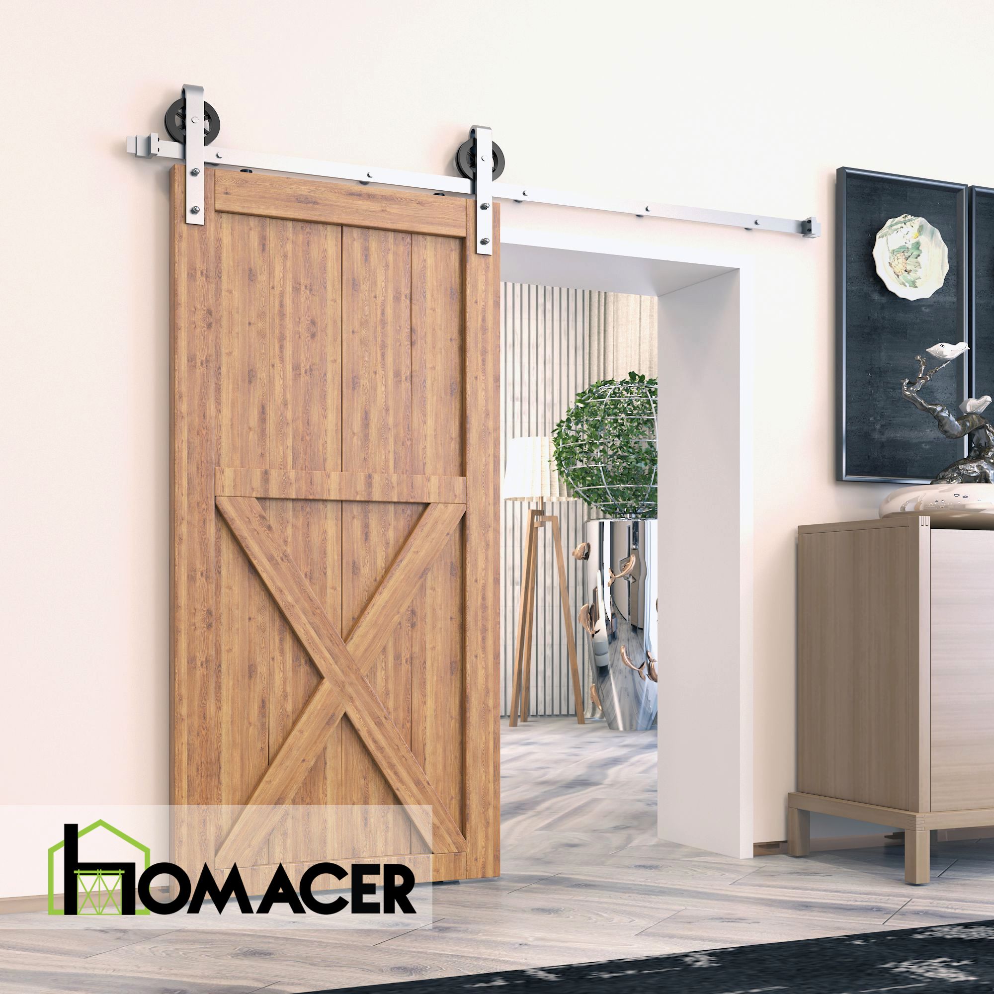 barn door hardware spoke wheel 96inch