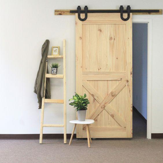 Non-Bypass Sliding Barn Door Hardware Kit - Horseshoe Design Roller