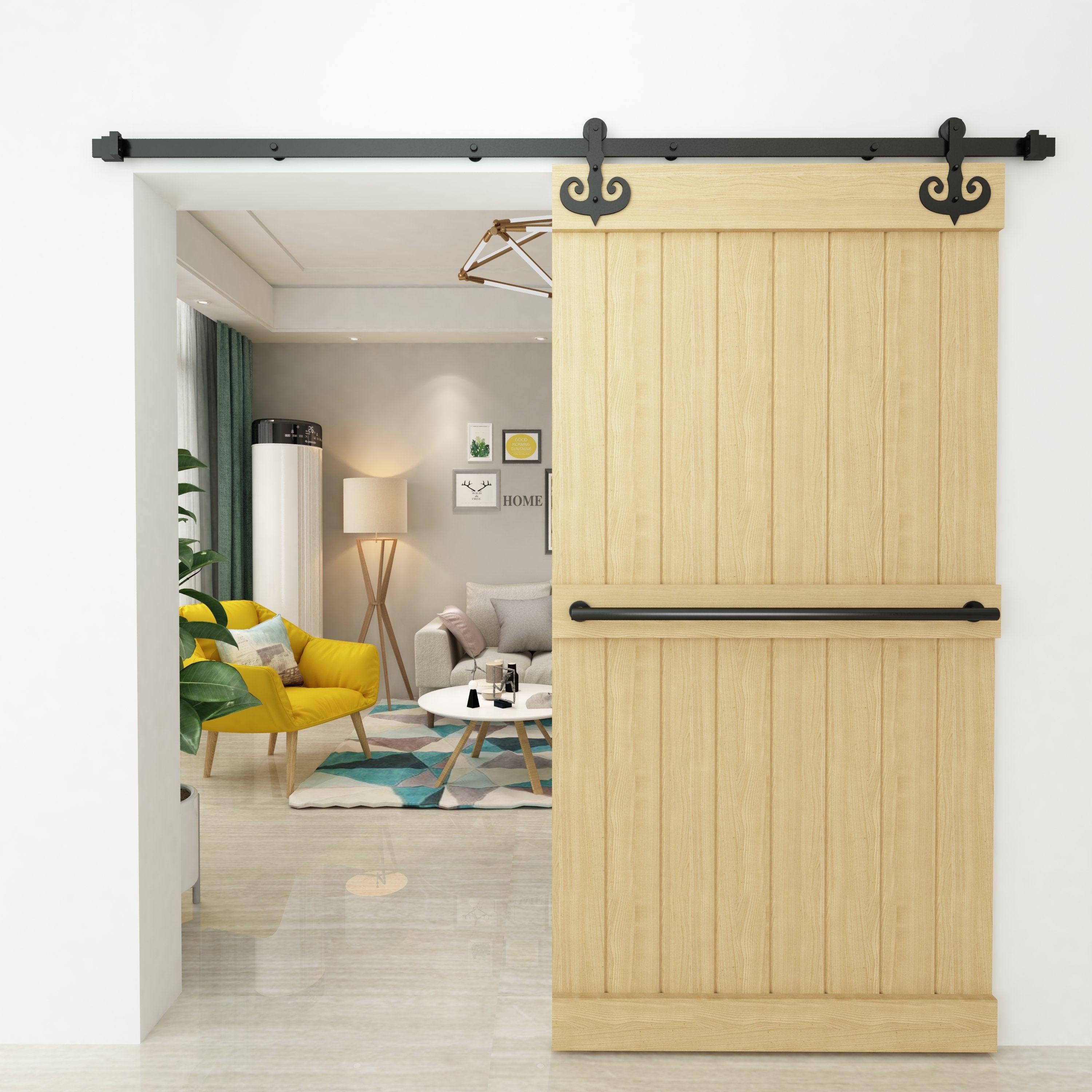 non-bypass sliding barn door kit - mustache roller