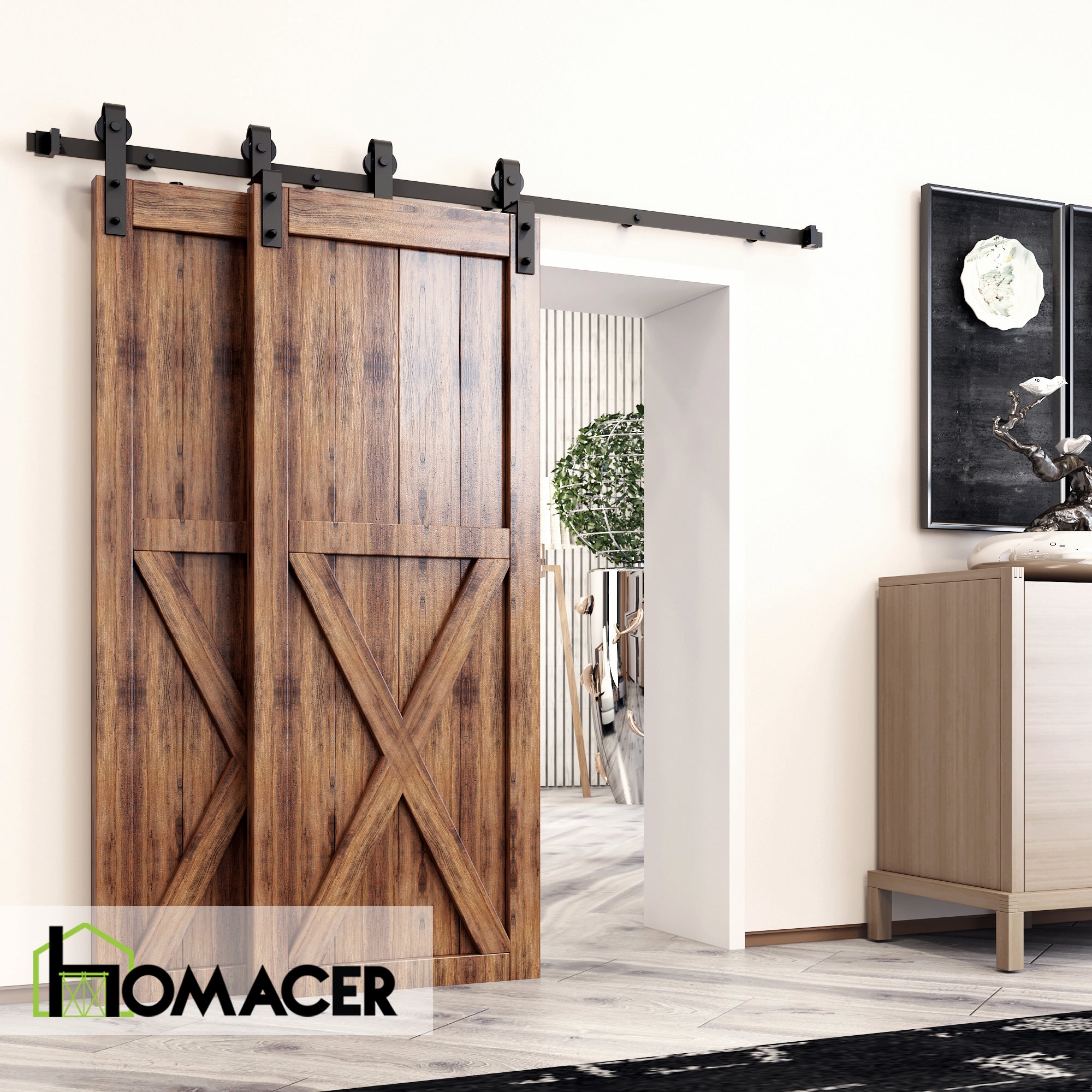 barn door hardware single track bypass kit