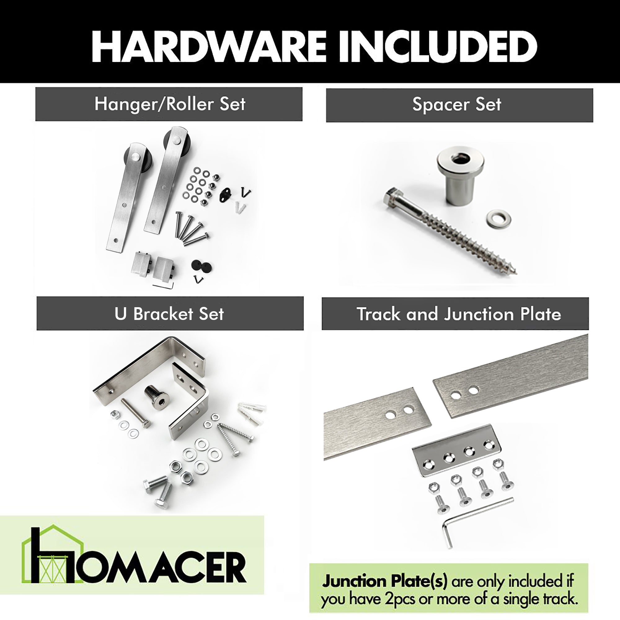 bypass door track kit brushed nickel