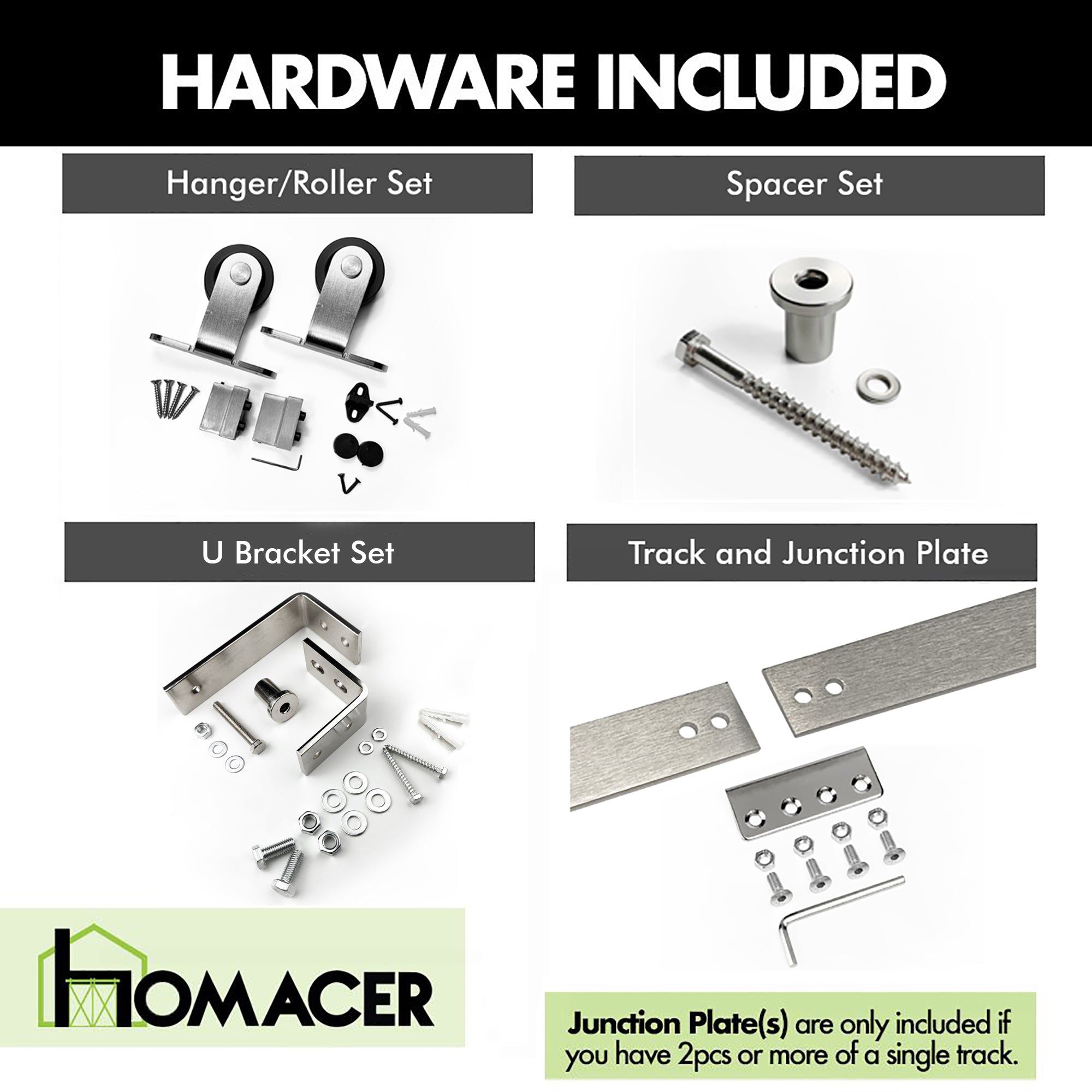 double track t-shape sliding door kit