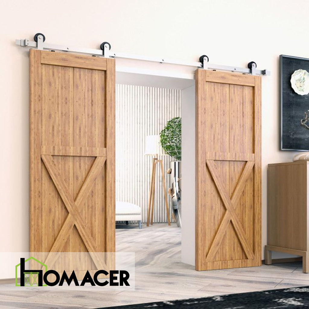 Non-Bypass Sliding Barn Door Hardware Kit - T-Shape Design Roller