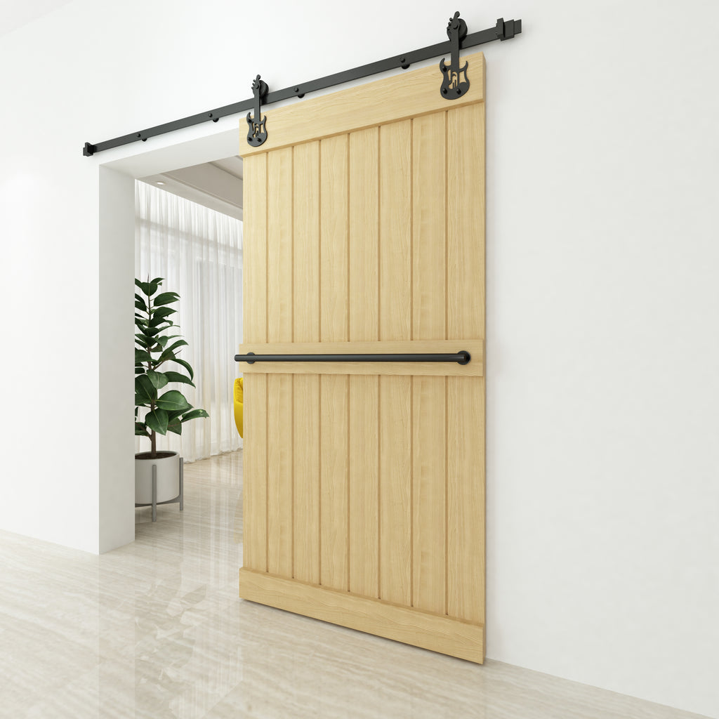 Non-Bypass Sliding Barn Door Hardware Kit - Guitar Design Roller
