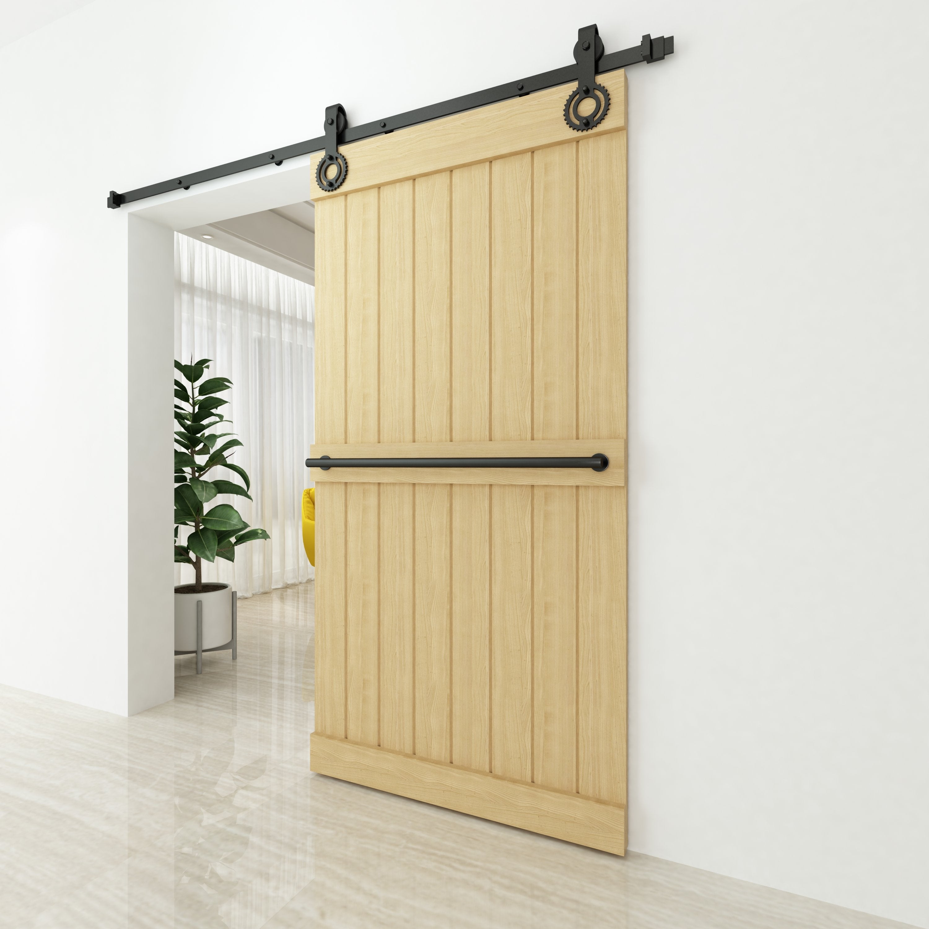 gear design sliding barn door hardware kit