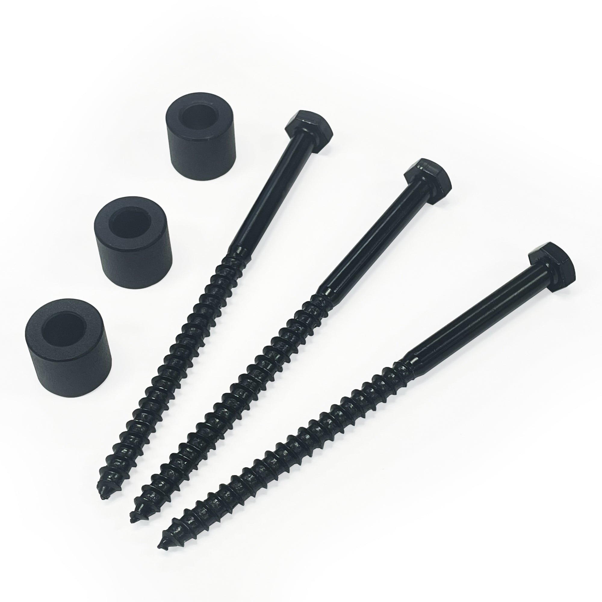 5in Black Longer Lag Bolts and Extenders for Barn Door Hardware(SET)