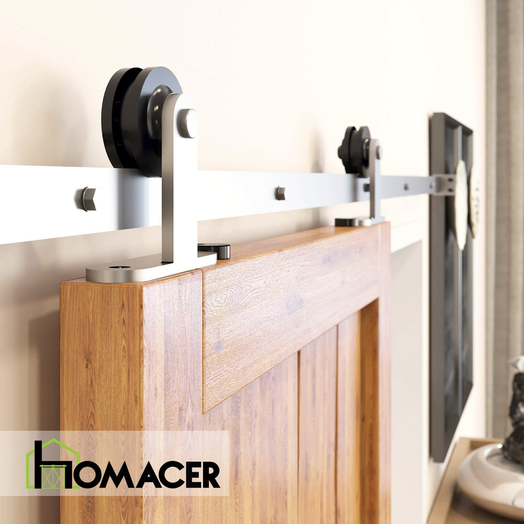 Non-Bypass Sliding Barn Door Hardware Kit - T-Shape Design Roller