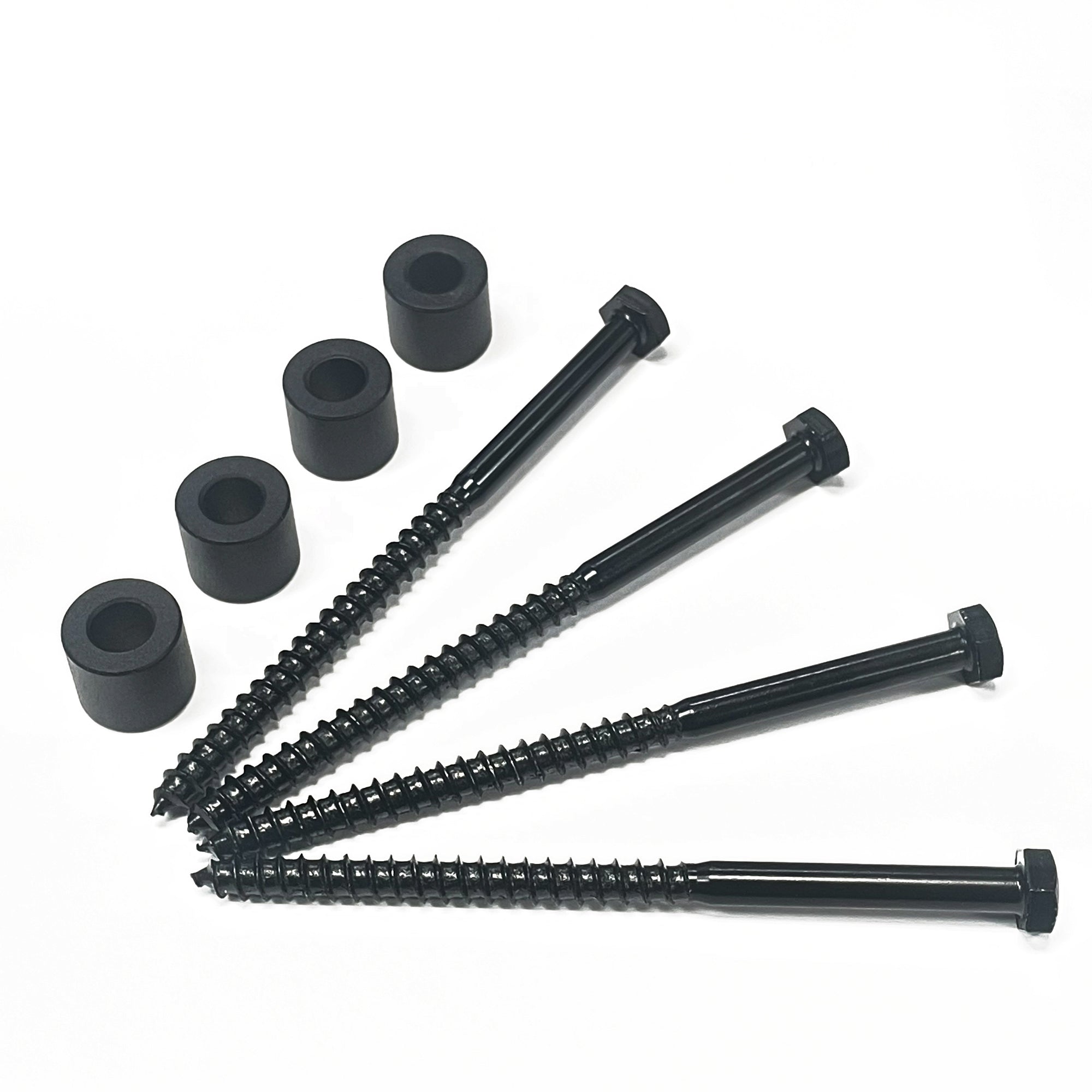set of lag bolts and spacer for sliding barn door hardware
