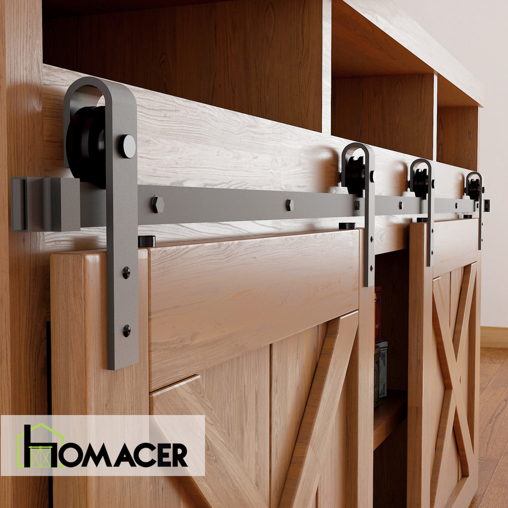 Mini Non-Bypass Sliding Barn Door Hardware Kit - Classic Design Roller