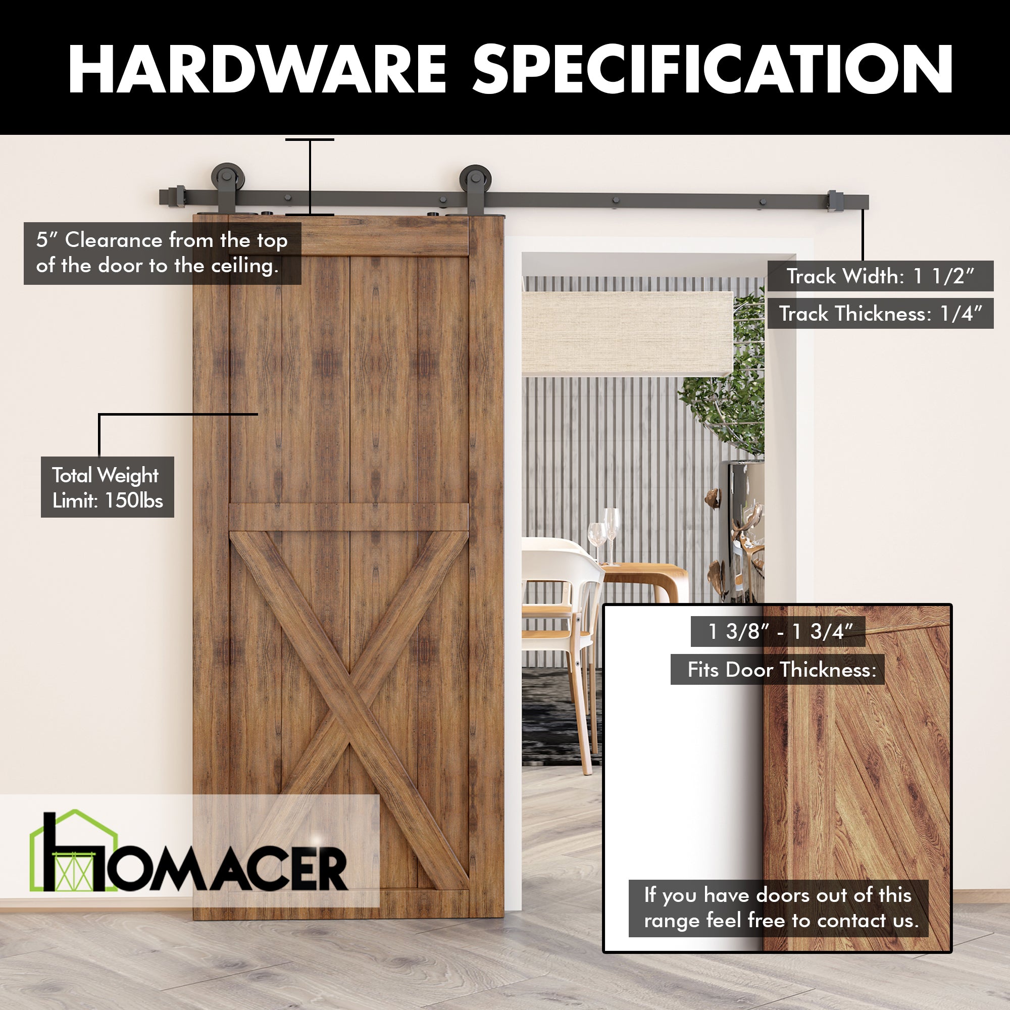 matte black interior non bypass barn door hardware 