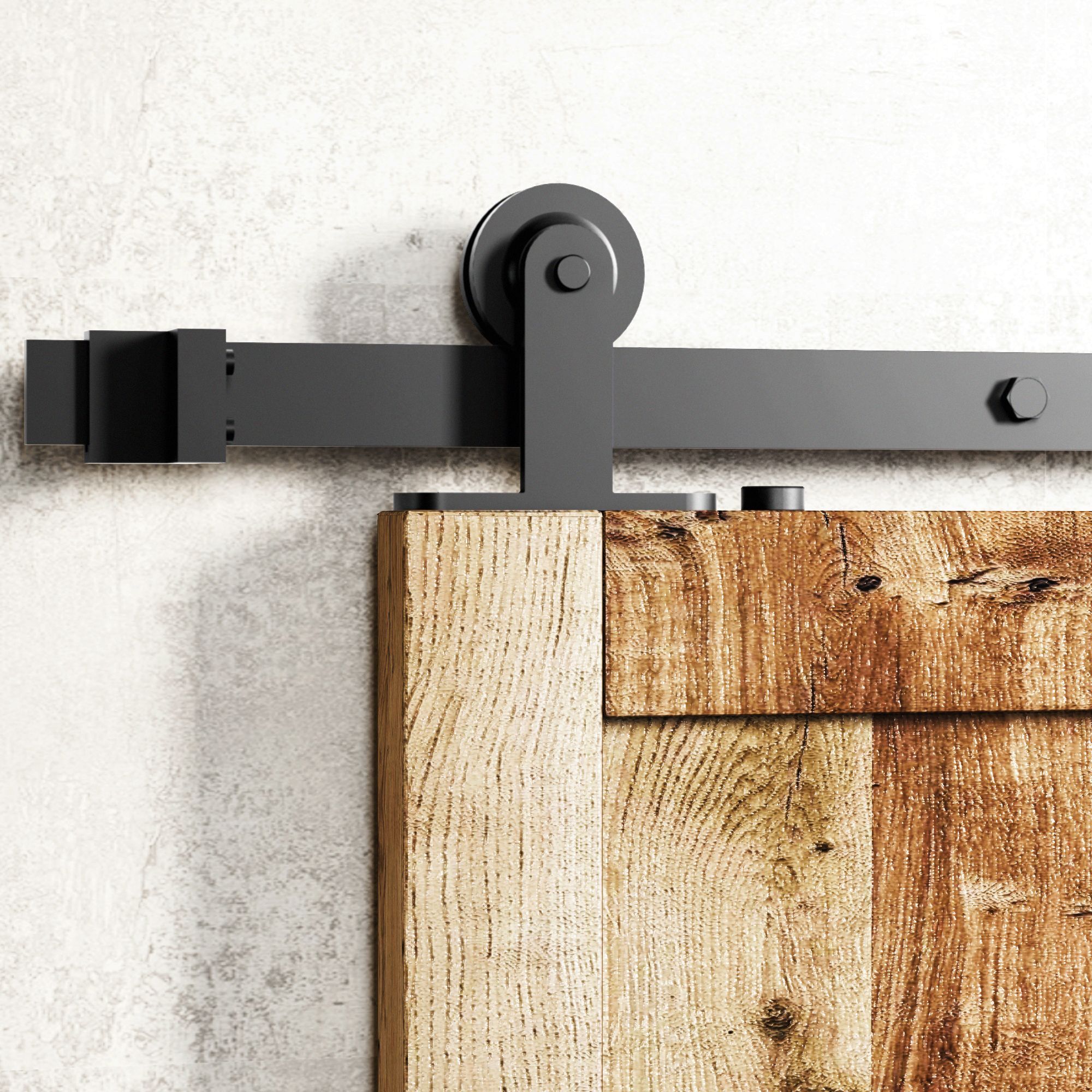 Homacer Non-Bypass Sliding Barn Door Hardware Kit - T-Shape Design Roller