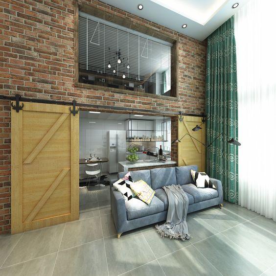 Non-Bypass Sliding Barn Door Hardware Kit - Bucks Design Roller