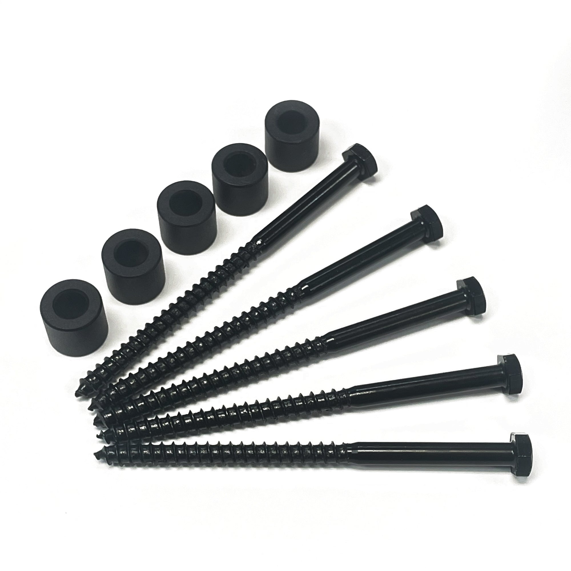 5in Black Longer Lag Bolts and Extenders for Barn Door Hardware(SET)
