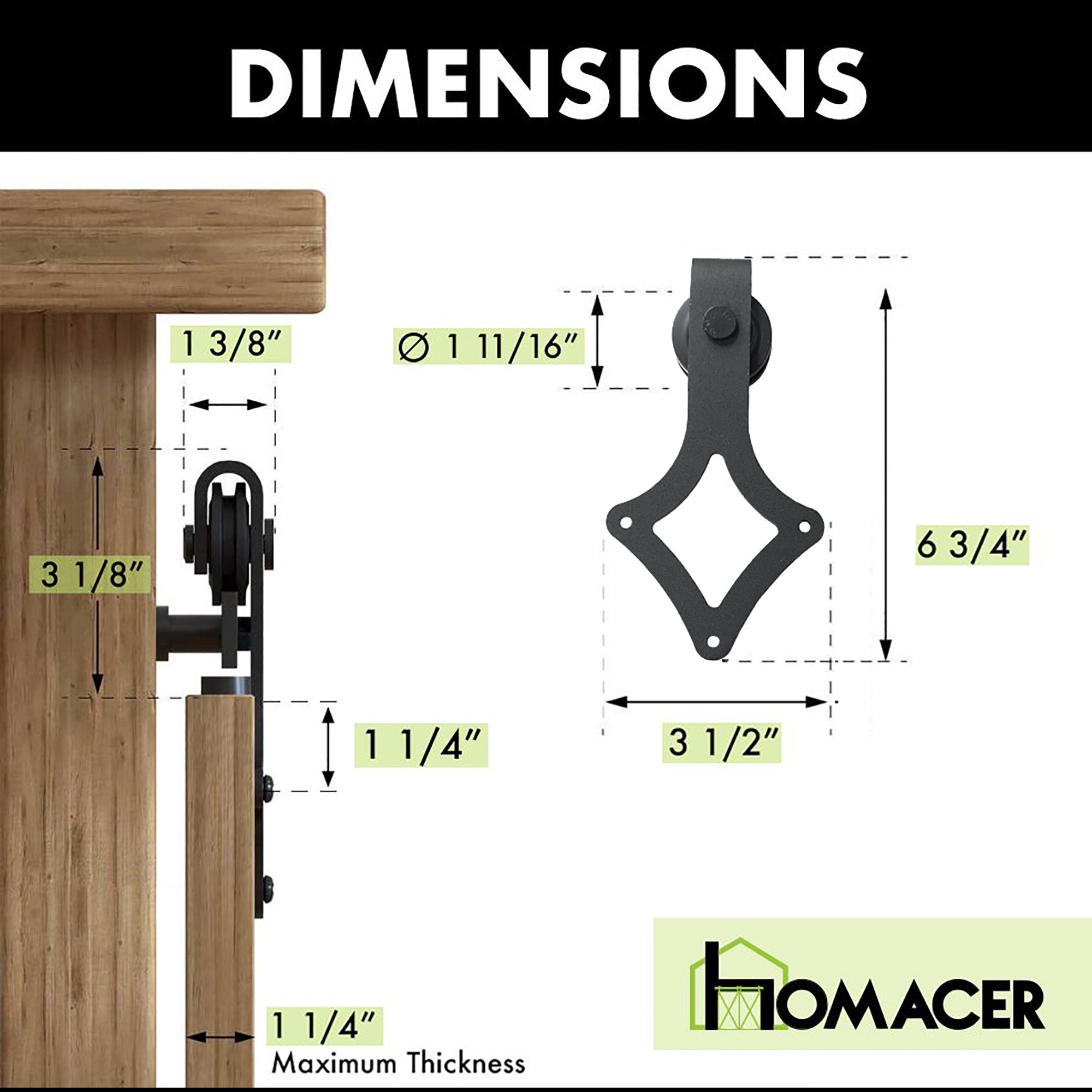 mini diamond sliding door kit