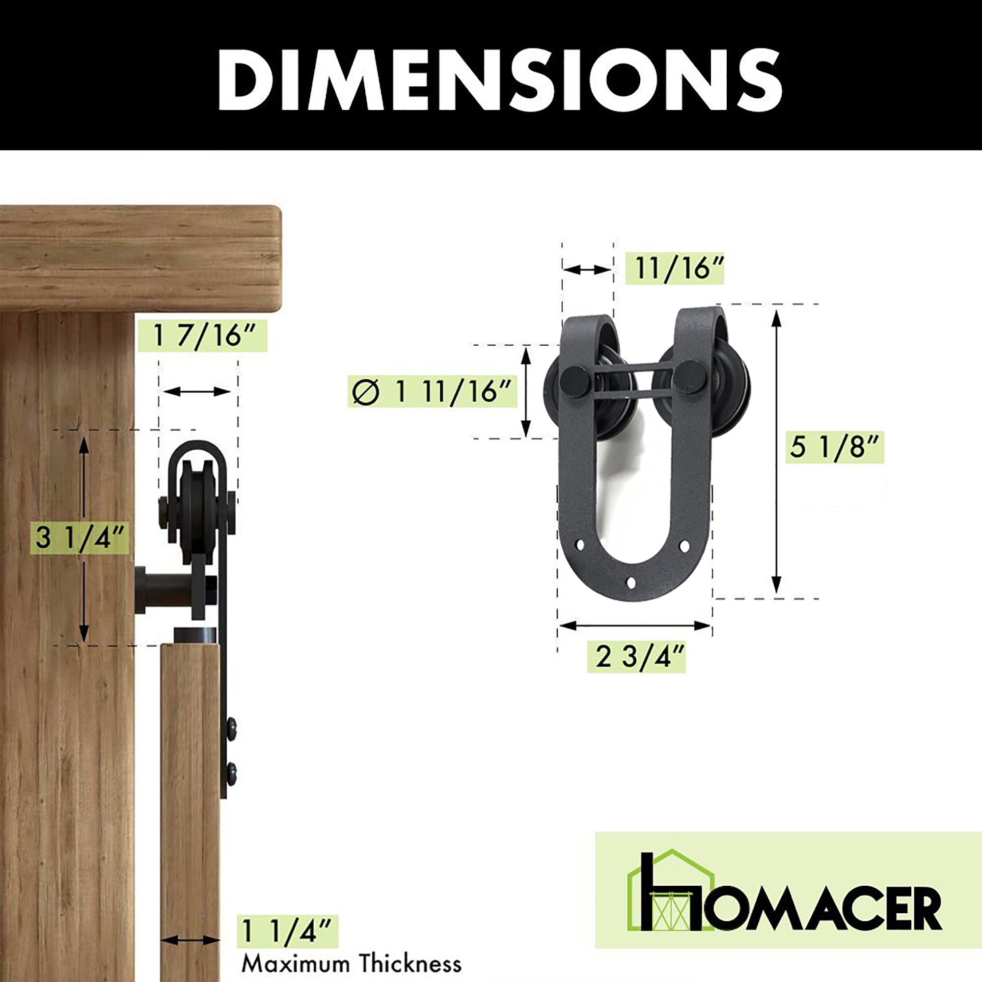 mini horseshoe sliding door kit