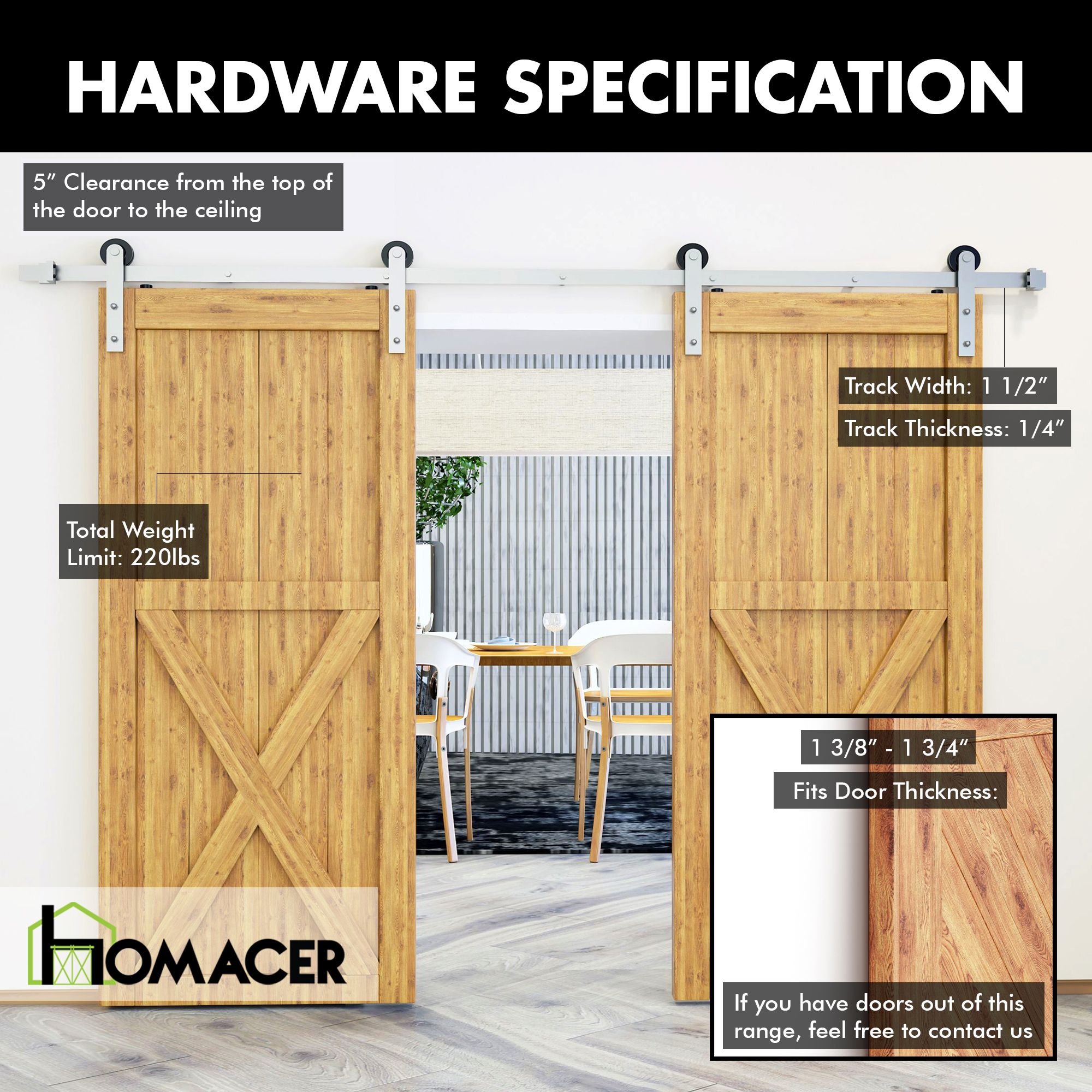 sliding barn door kit straight