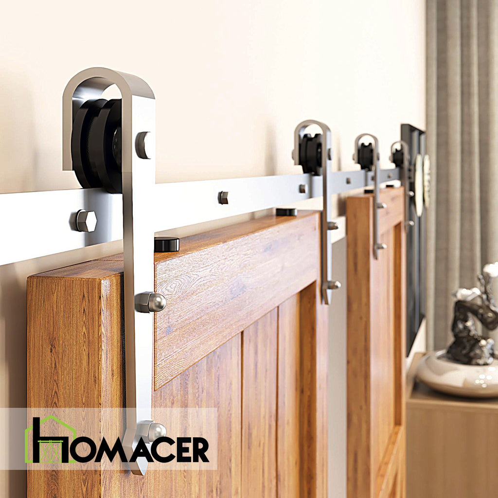 Non-Bypass Sliding Barn Door Hardware Kit - Arrow Design Roller