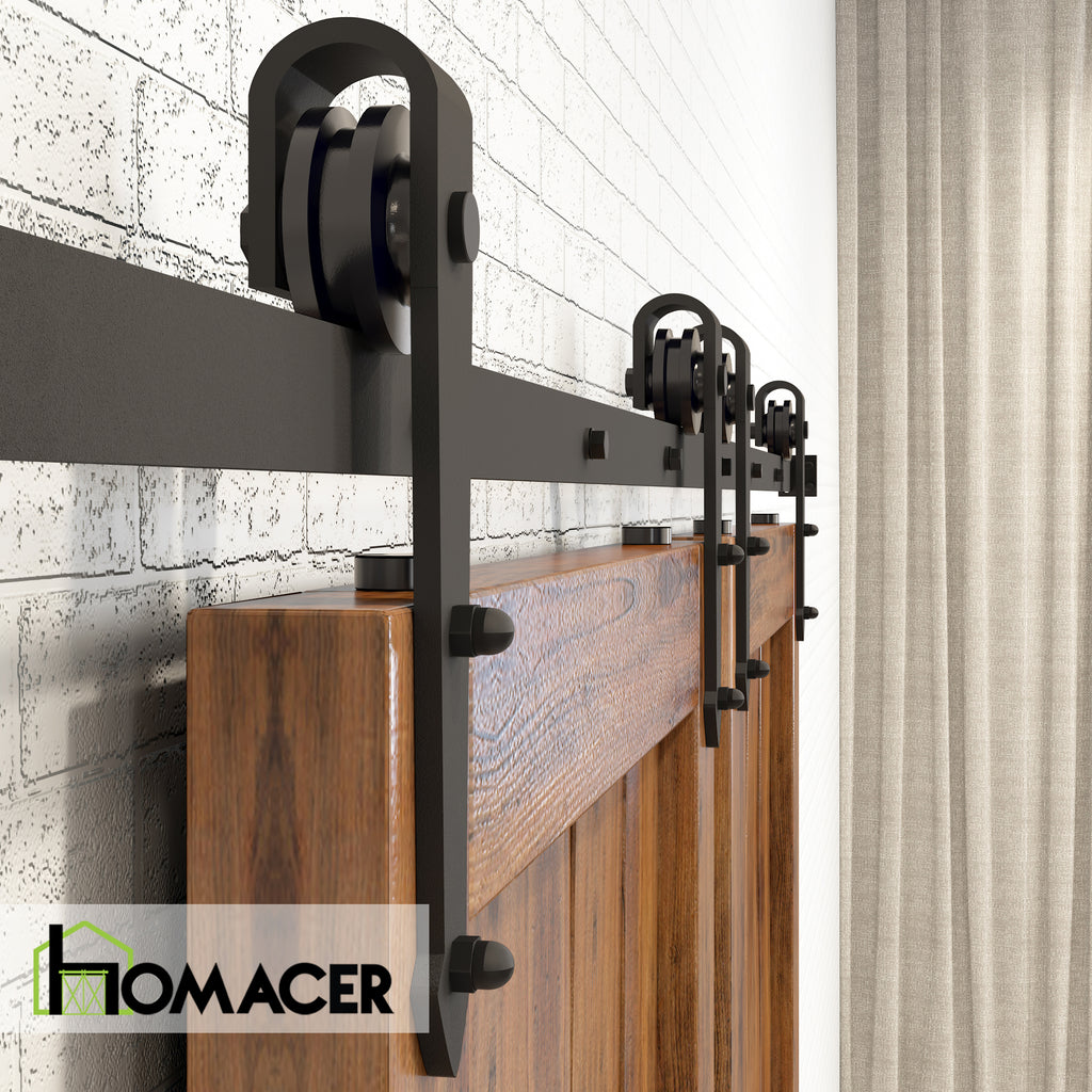 Non-Bypass Sliding Barn Door Hardware Kit - Arrow Design Roller