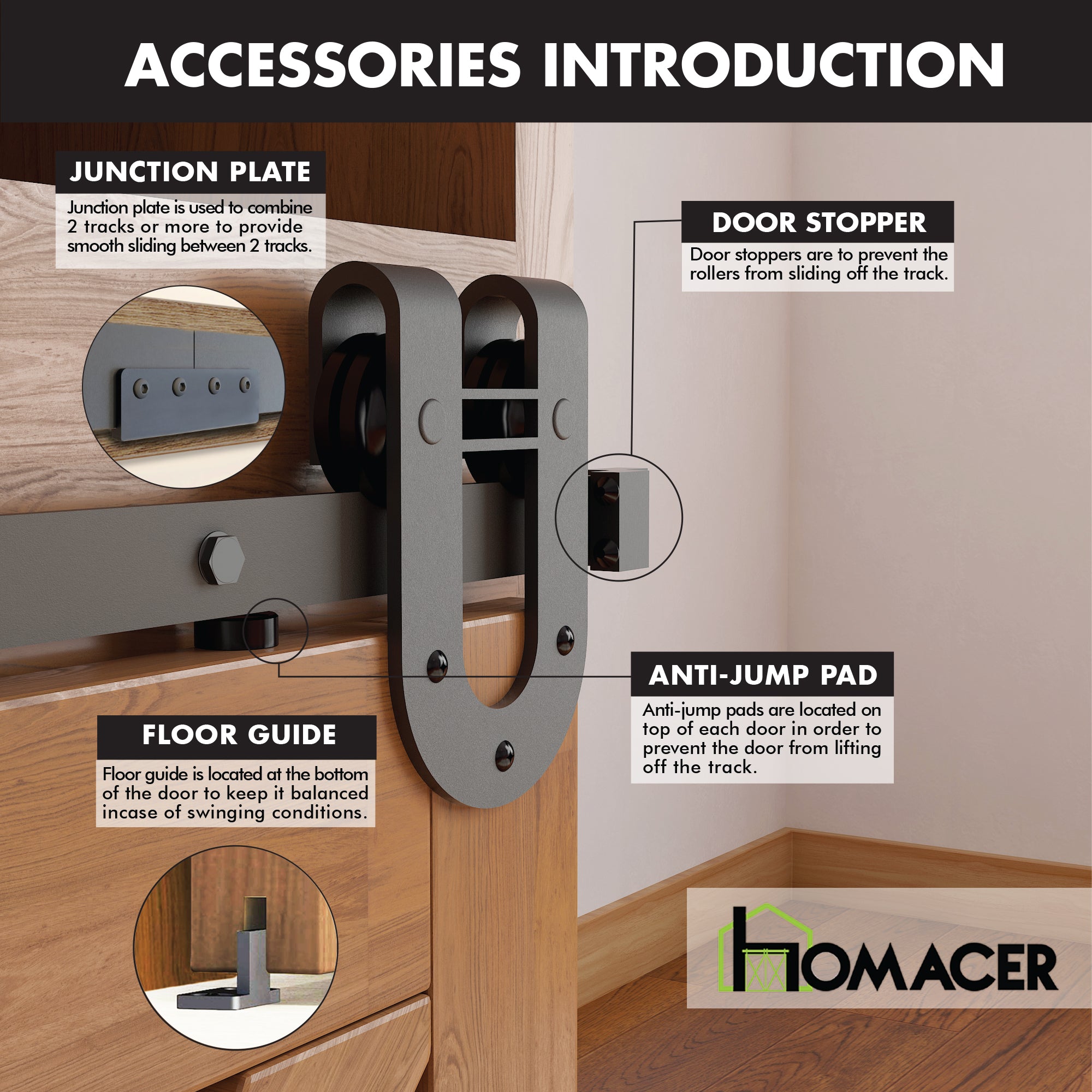mini horseshoe sliding door kit