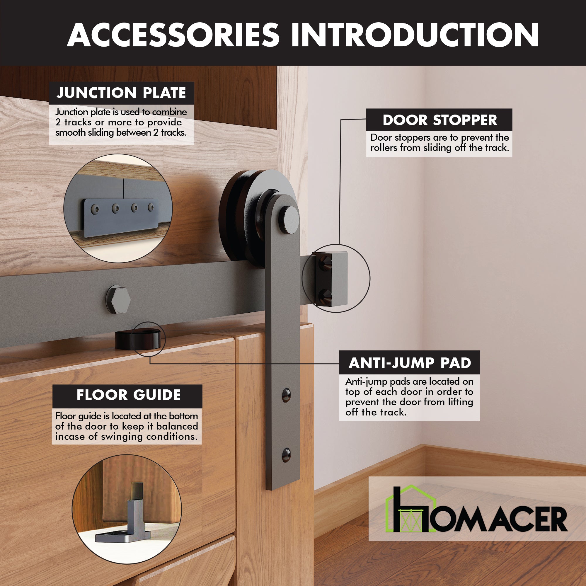 mini straight sliding door kit