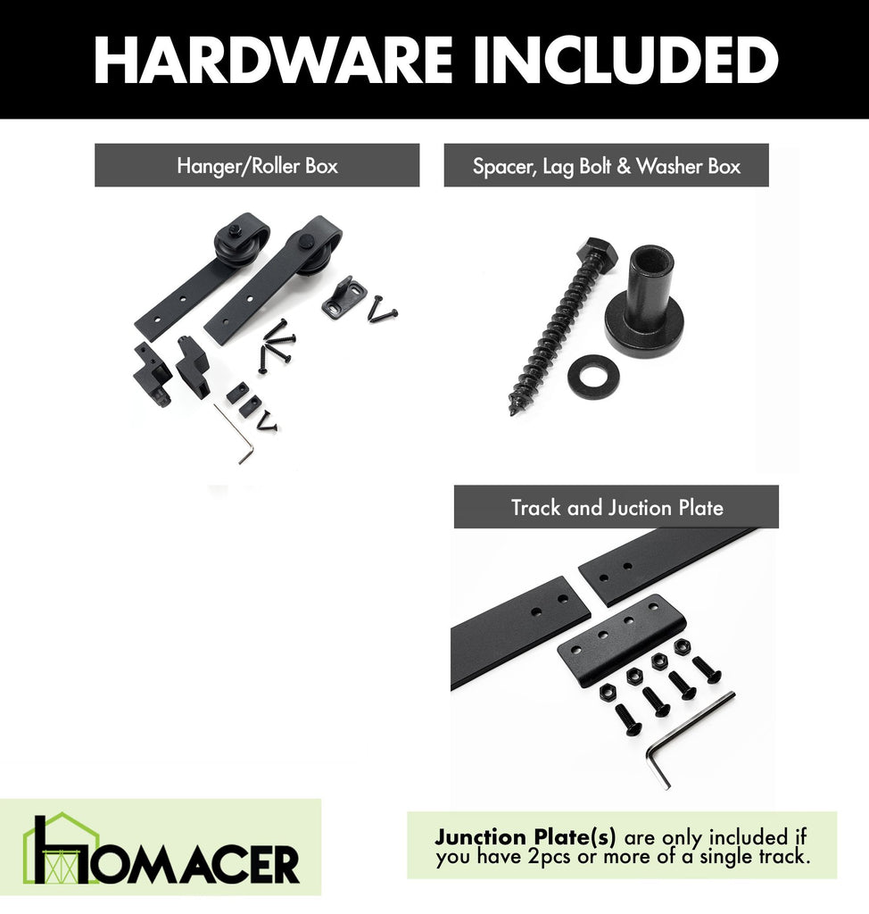 Mini Non-Bypass Sliding Barn Door Hardware Kit - Classic Design Roller