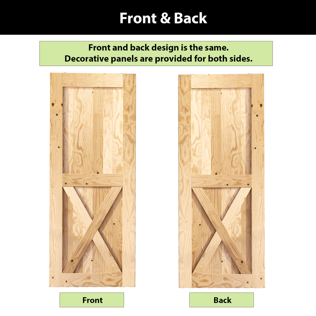 5-in-1 84In Double Barn Door with Non-Bypass Installation Hardware Kit