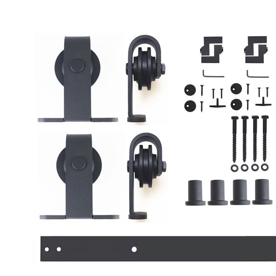 Standard Single & Double Barn Door Hardware - Bend T-Shape Design