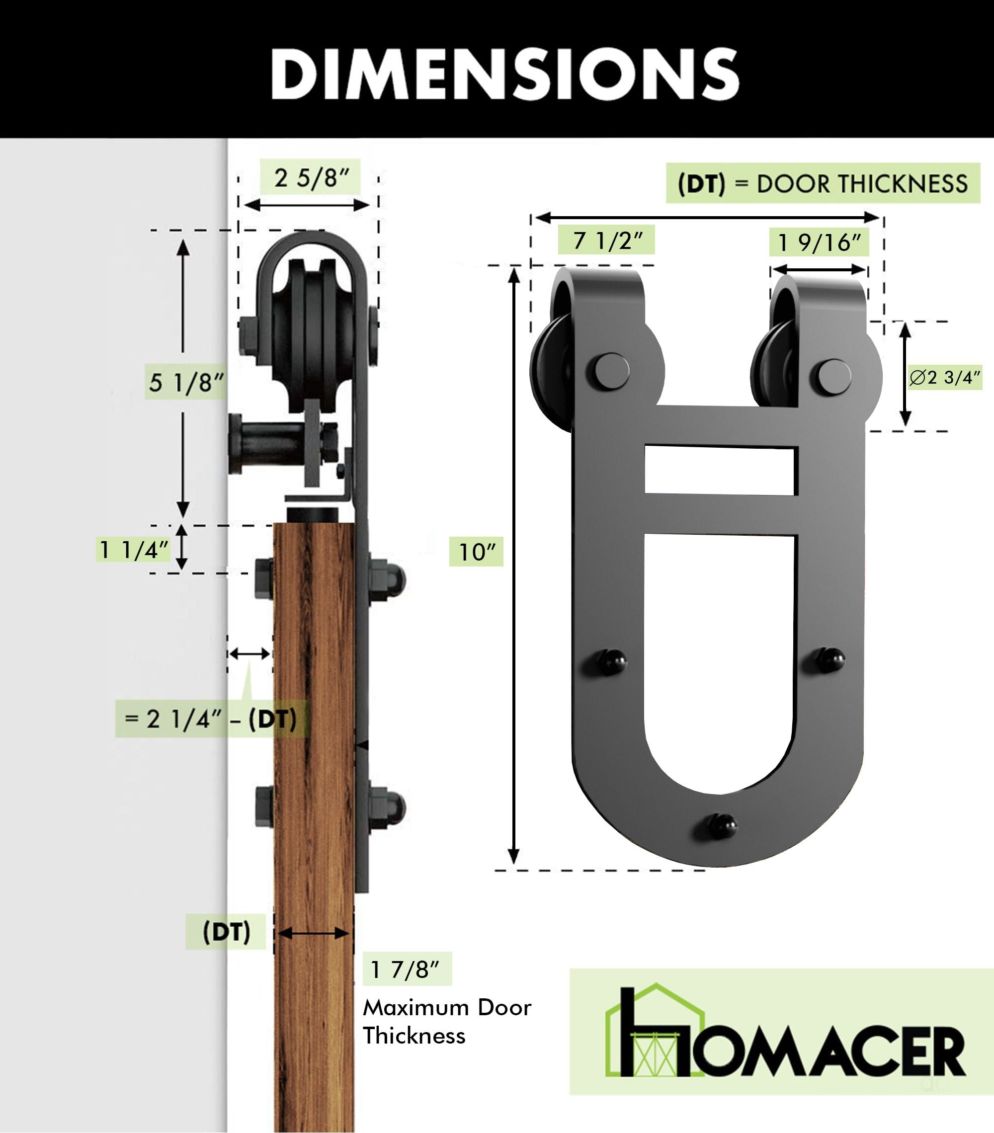 horseshoe barn door hardware kit