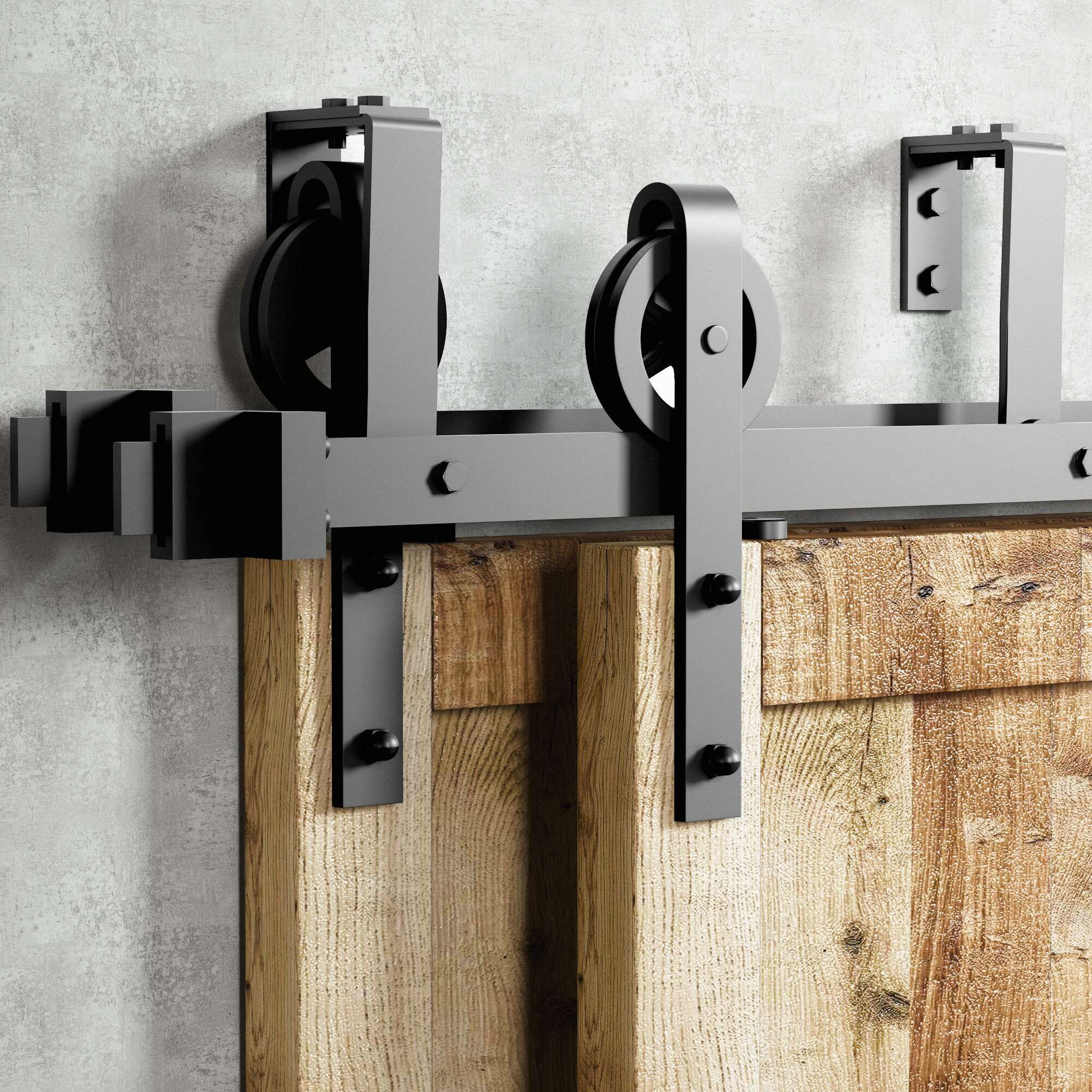 homacer spoke wheel barn door kit