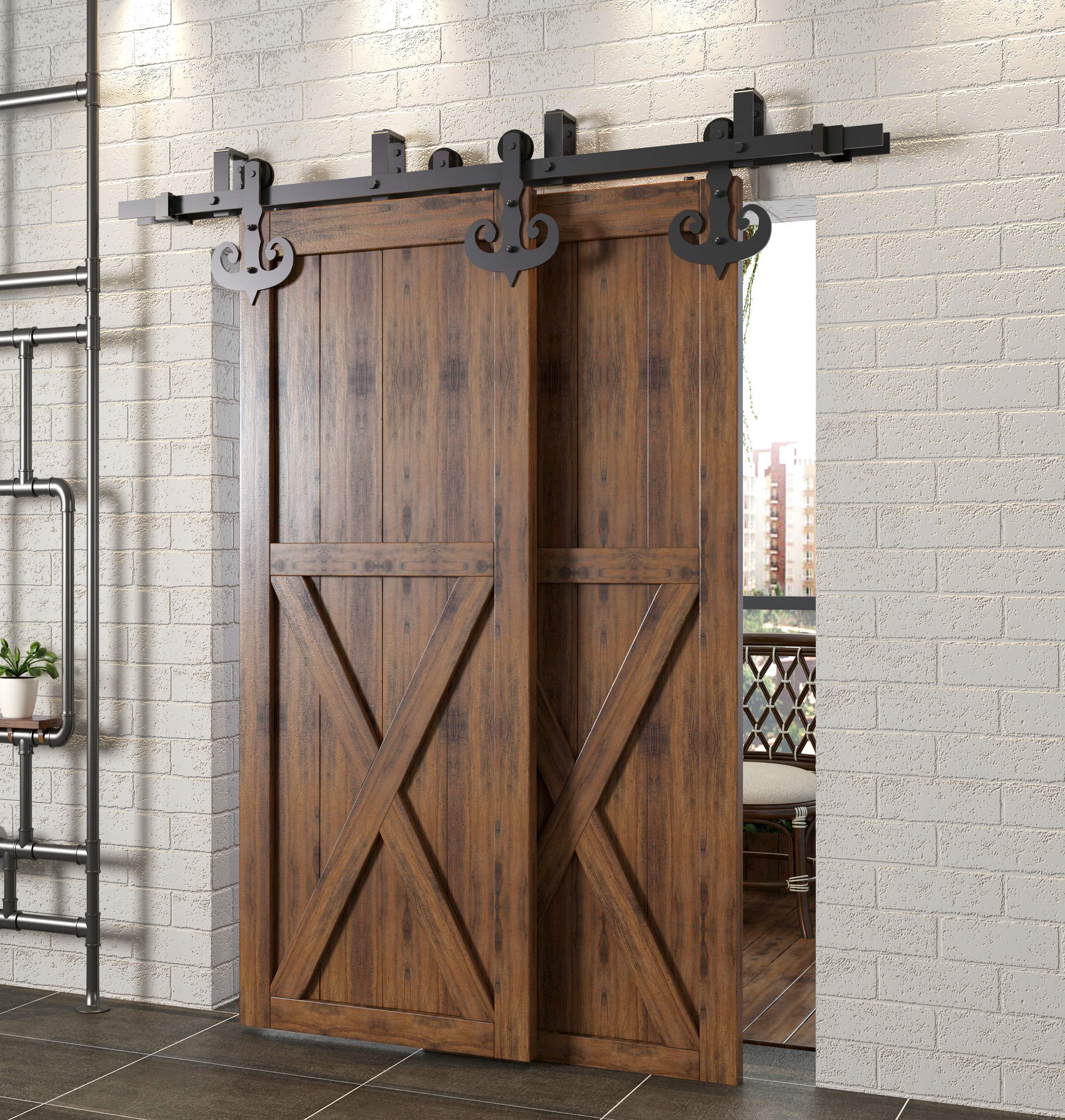 mustache roller door hardware