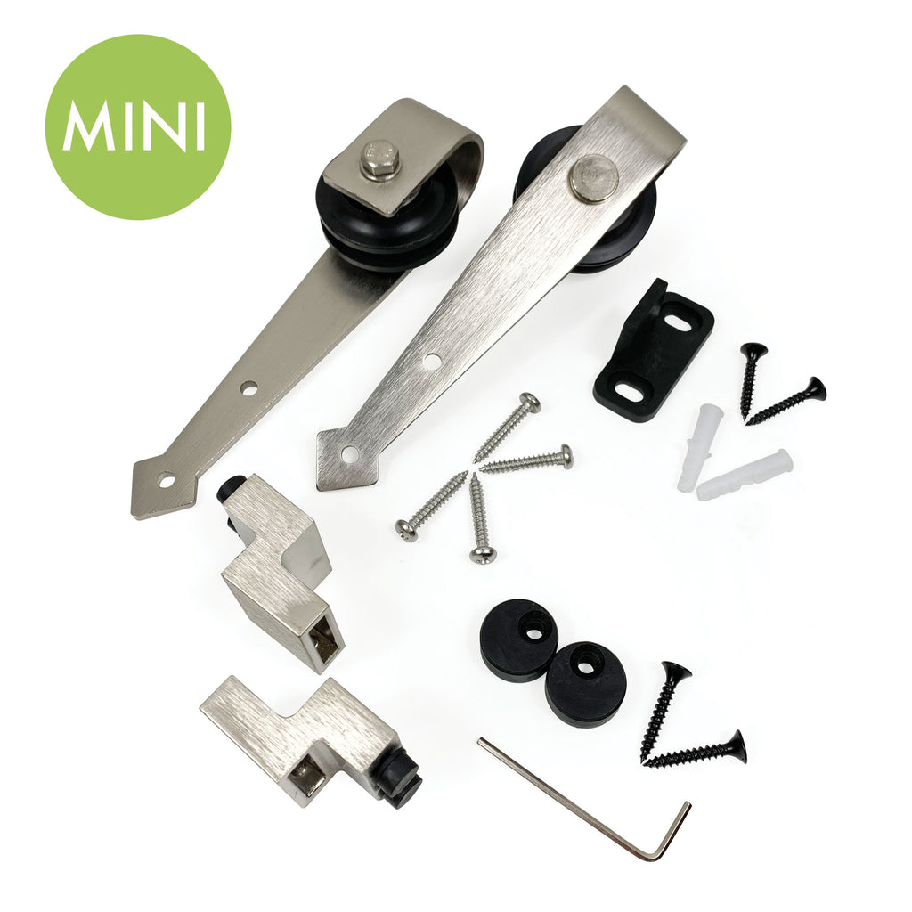 Brushed Nickel Mini Arrow Design Roller Set (1 pair)